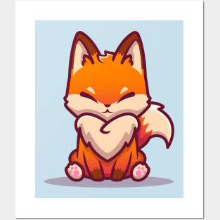 Cute Fox Sitting (3) Posters and Art